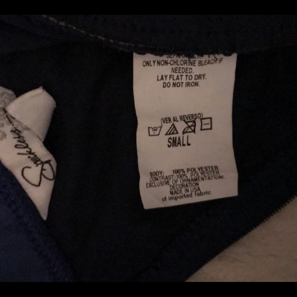 Blue shirred stretchy bodycon strapless dress SM - Picture 7 of 12